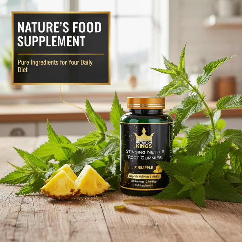 Stinging Nettle Root Gummies – Pineapple Flavor, 60 Count, Vegan Herbal Supplement for Wellness & Balance, Non-GMO