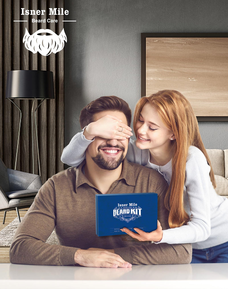 [Australia] - Beard care set for men - beard growth kit with beard oil, beard brush, beard balm, beard comb, beard wash, beard scissors, gifts for men dad argan oil 