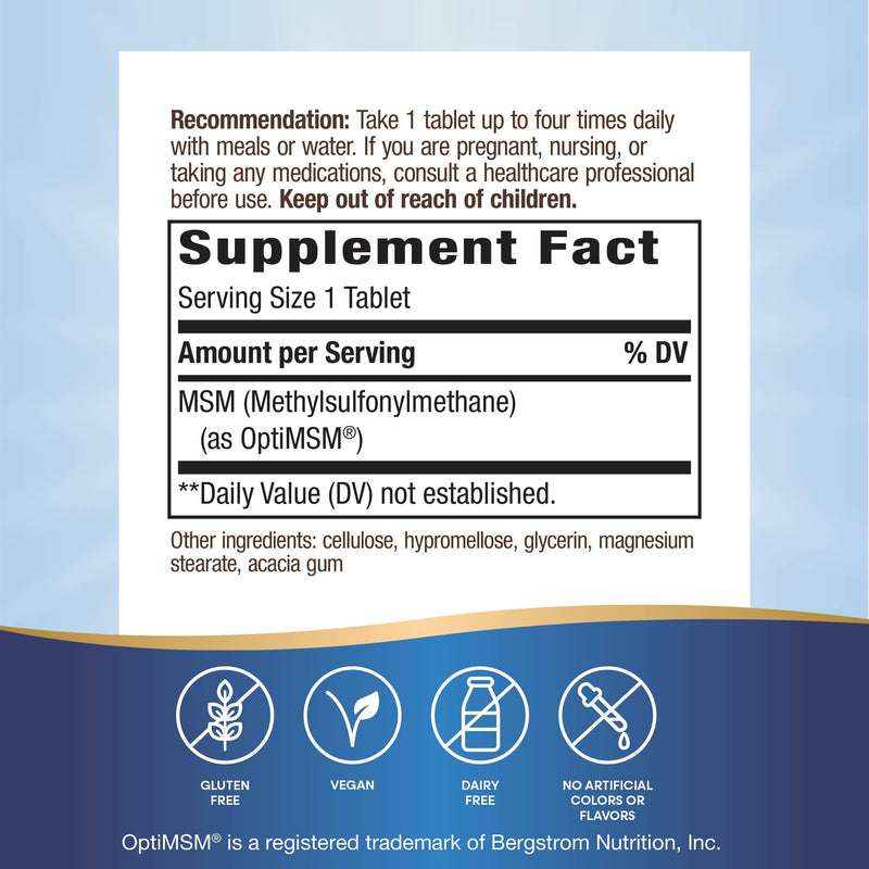 [Australia] - Nature's Way MSM 1000 mg - Joint Health Supplement* - With Methylsulfonylmethane - Gluten-Free & Vegan - 200 Tablets 200 Count (Pack of 1) 