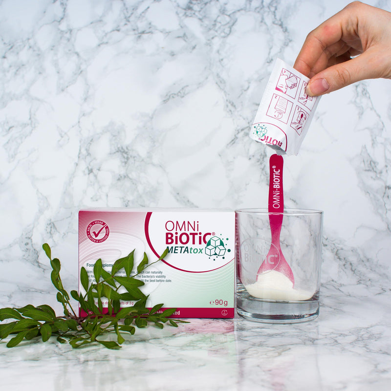 OMNi BiOTiC METAtox | Sugar and Fat Metabolism Under Control | Probiotic Powder | 30 Sachets | 15 Billion Bacteria per Daily dose | Vegan | Halal | for Daily use White