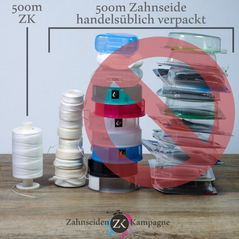 [Australia] - Dental floss campaign Vegan PTFE premium dental floss unwaxed (500m spool + dispenser) 500 M + dispenser 