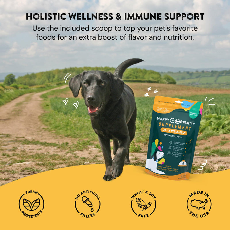 Daily Wellness Supplements for Dogs | Probiotic & Prebiotic Benefits with Fish Oil & Seaweed to Keep Your Dog Beaming All Day Long | All Breeds and Sizes | 60 Count - PawsPlanet Australia