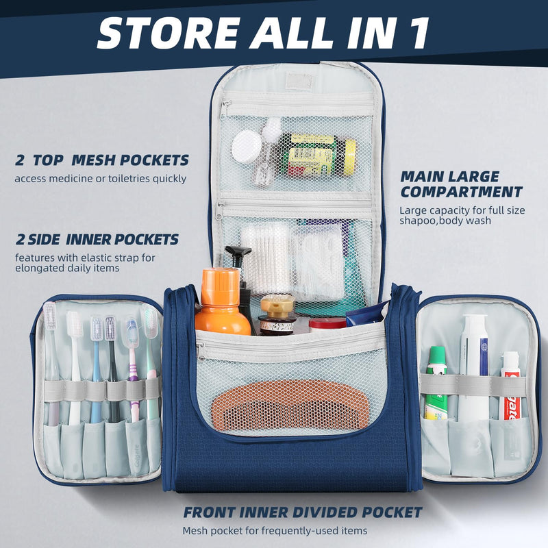 Large Toiletry Bag and XL Toiletry Bag Blue