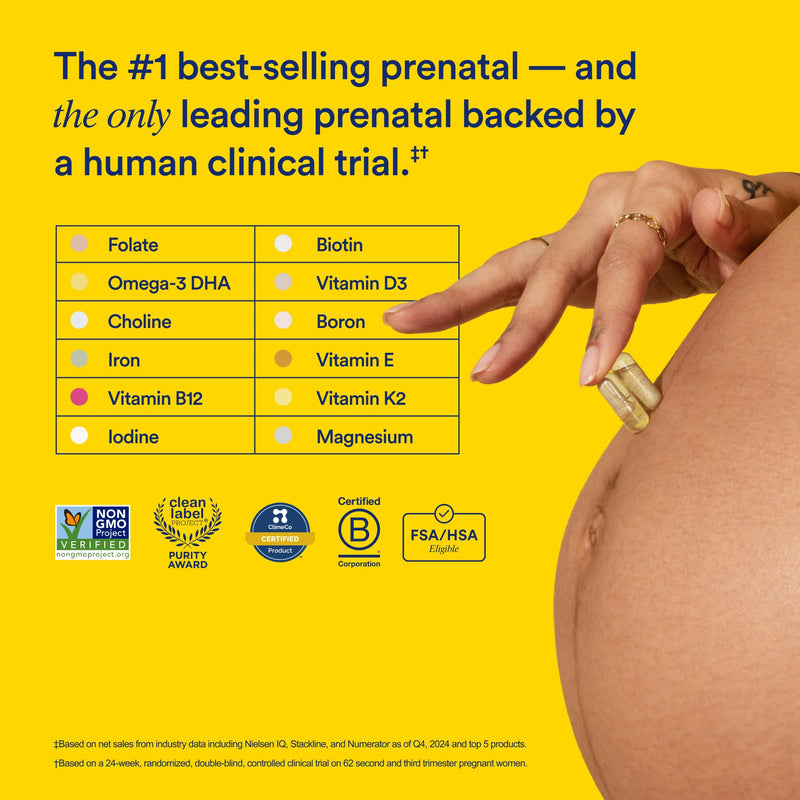[Australia] - Ritual Essential for Women Prenatal Multivitamin: Folate & Choline for Neural Tube Support, Omega-3 DHA for Fetal Brain Development, Iron, Calcium-Helper D3 & K2, Non-GMO, Vegan, Citrus, 30 Days 