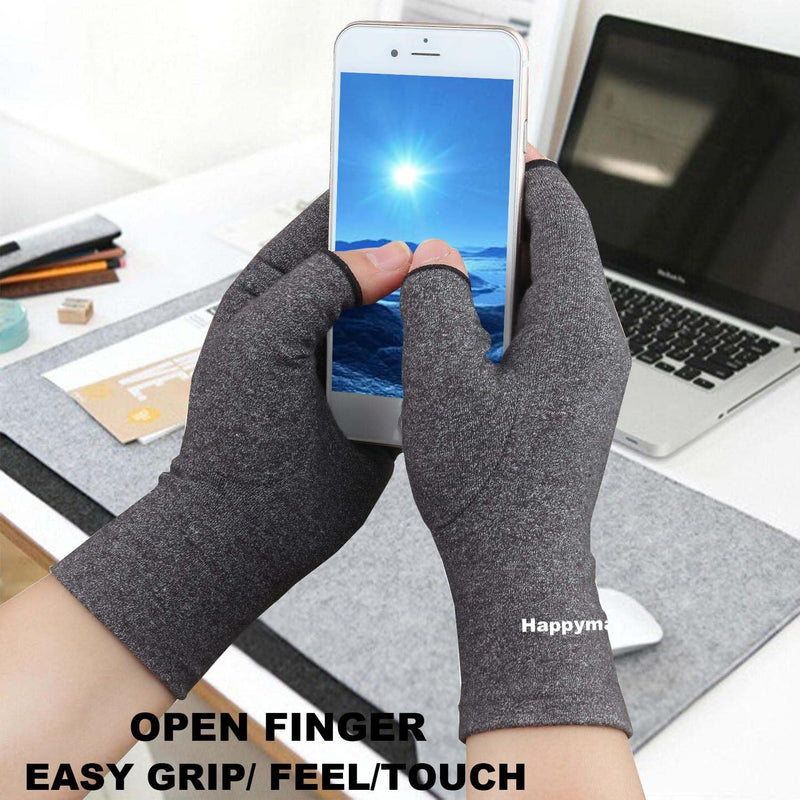 [Australia] - 2 Pairs Arthritis Gloves, Hand Compression Gloves for Rheumatoid, Pain Relief, Carpal Tunnel, Swelling, Joint Support, Driving Fingerless Gloves for Women Men (Black + Pink, Medium) Medium (Pack of 4) Black+pink 