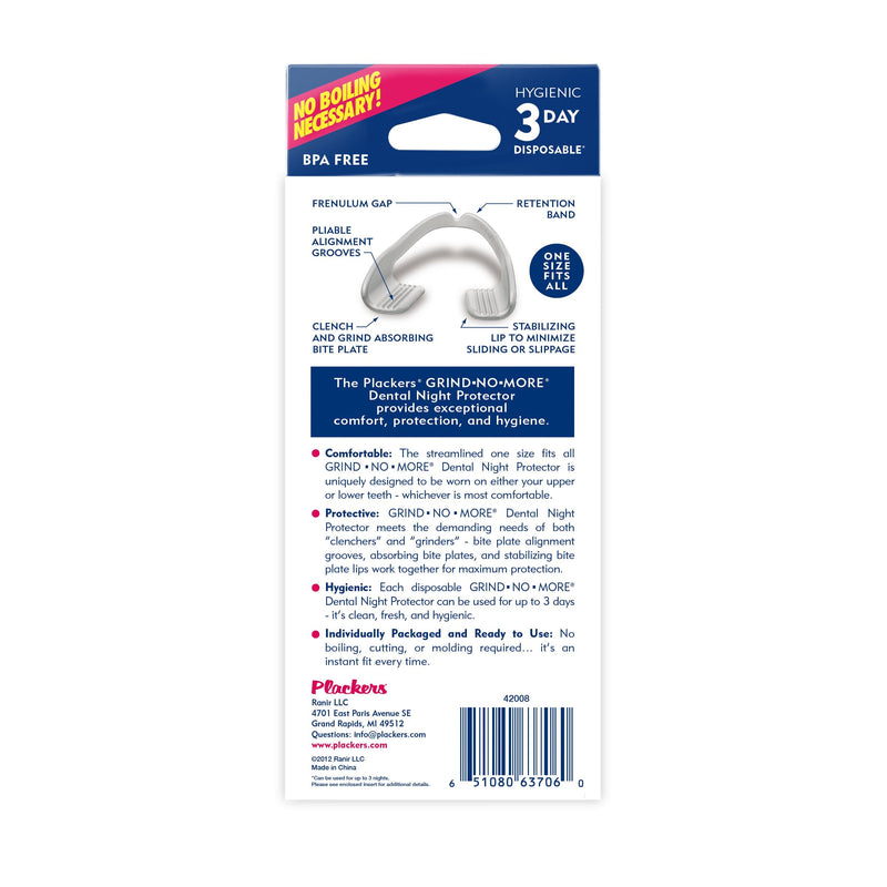 [Australia] - Plackers Grind No More Dental Night Guard for Teeth Grinding, 14 Count 14 Count (Pack of 1) 