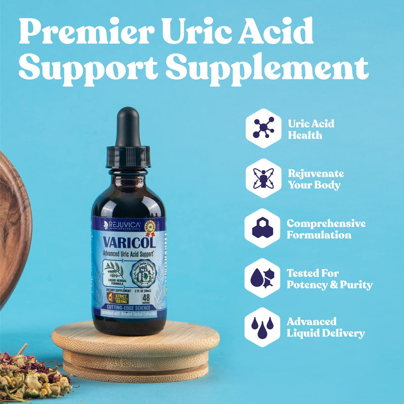 [Australia] - Varicol - Advanced Uric Acid Support Supplement - Liquid Delivery for Better Absorption - Tart Cherry, Chanca Piedra, Celery Seed, Ginger & More! 1 