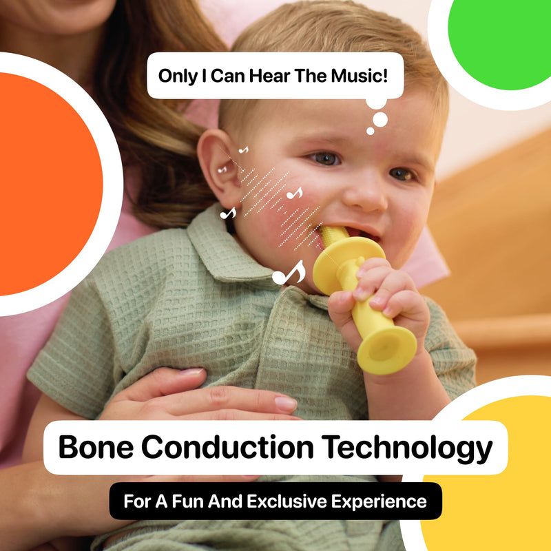 Instant Teething Relief & Gum Massage for Babies, Music Only The Baby Can Hear, BPA-Free Silicone with Soothing Vibrations, Electric Baby Toothbrush, infant Teether, Safe & Rechargeable, 9–36 Months Yellow 1 Count (Pack of 1)