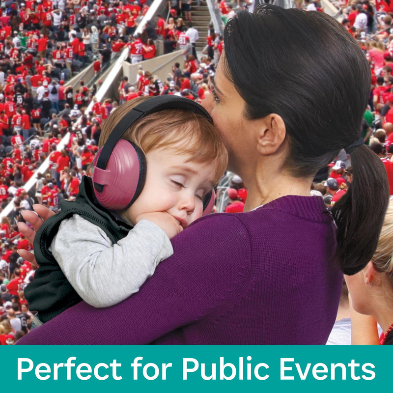 [Australia] - KidCo Whispears - Baby Ear Protection Headphones, Noise Cancelling Ear Muffs for Babies, Toddlers, & Infants Childrens Pink 