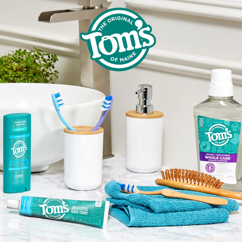 [Australia] - Tom’s of Maine Botanically Bright Natural Whitening Toothpaste, Fluoride Free and SLS Free, Vegan, Peppermint, 3 Pack, 4.0 Oz 4 Ounce (Pack of 3) 