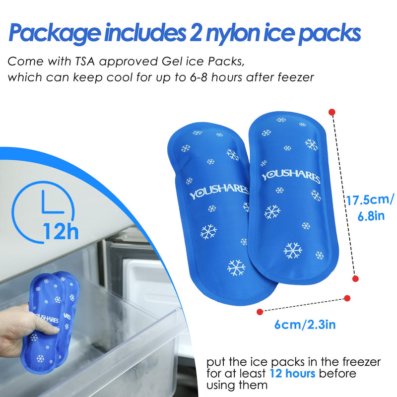 [Australia] - YOUSHARES Insulin Cooler Bag - Portable TSA Eva Case for Insulin Pen, Epipen, Insulin and Other Diabetes Accessories - Mini Medication Cooler Box for Travel, Small Insulated Bag with 2 Ice Packs (Blue) H1-Blue 