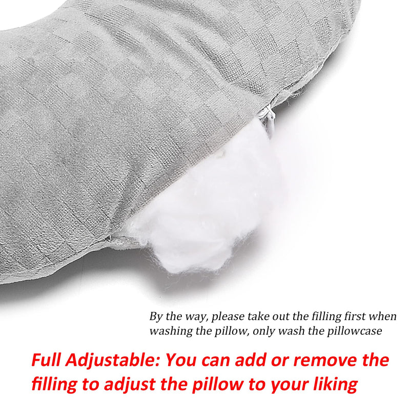 [Australia] - Ear Piercing Pillow for Side Sleepers with an Ear Hole for CNH and Ear Pain Ear Inflammation Pressure Sores, Cotton O-Shaped Side Sleeping Pillow, Ear Guard Pillow Gray 
