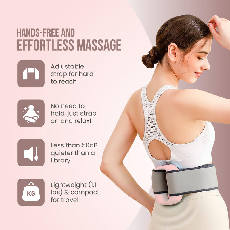 [Australia] - MONASUN Deep Tissue Massage Gun Portable – Mini Massage Gun with Hands-Free Strap – Handheld Massager for Athletes, Travel, Full-Body Pain Relief – 5 Speed Levels and Quiet Percussion 
