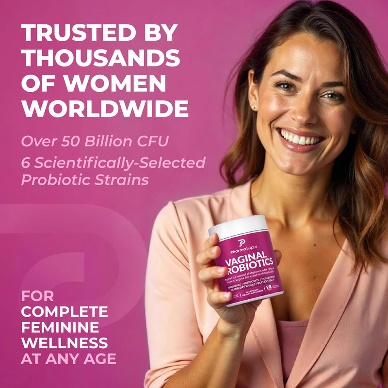 Women’s Probiotic for Vaginal Health | 50 Billion CFU with Probiotics, Prebiotic, Postbiotics & Cranberry for pH Balance, UTI Support, Yeast, Gut Health, Odor, Dryness & Feminine Comfort 60 Count
