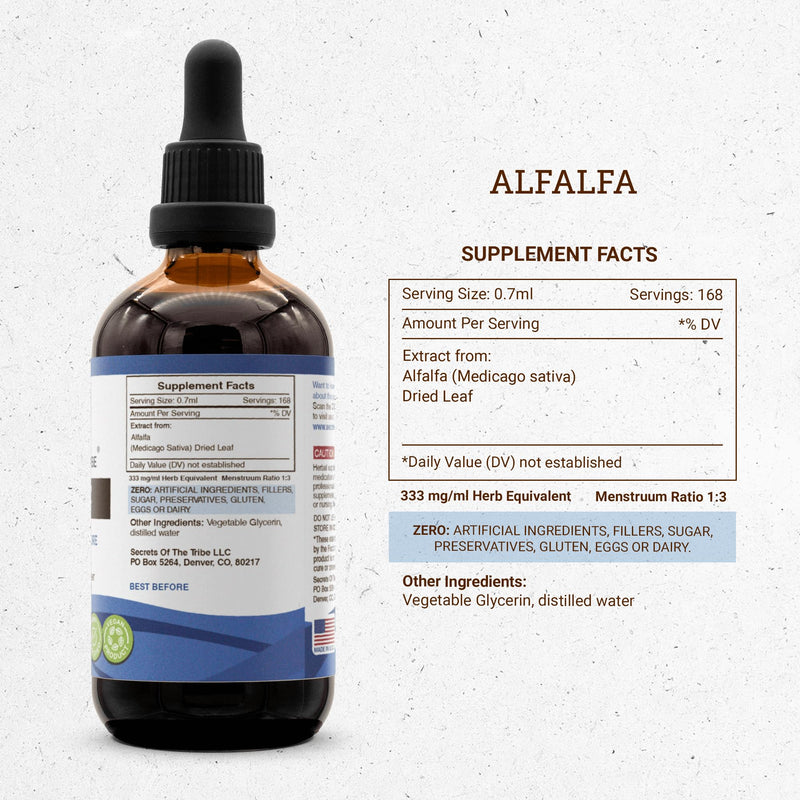 [Australia] - Alfalfa Tincture Alcohol-Free Liquid Extract, Alfalfa Dried Leaf 4 fl oz 