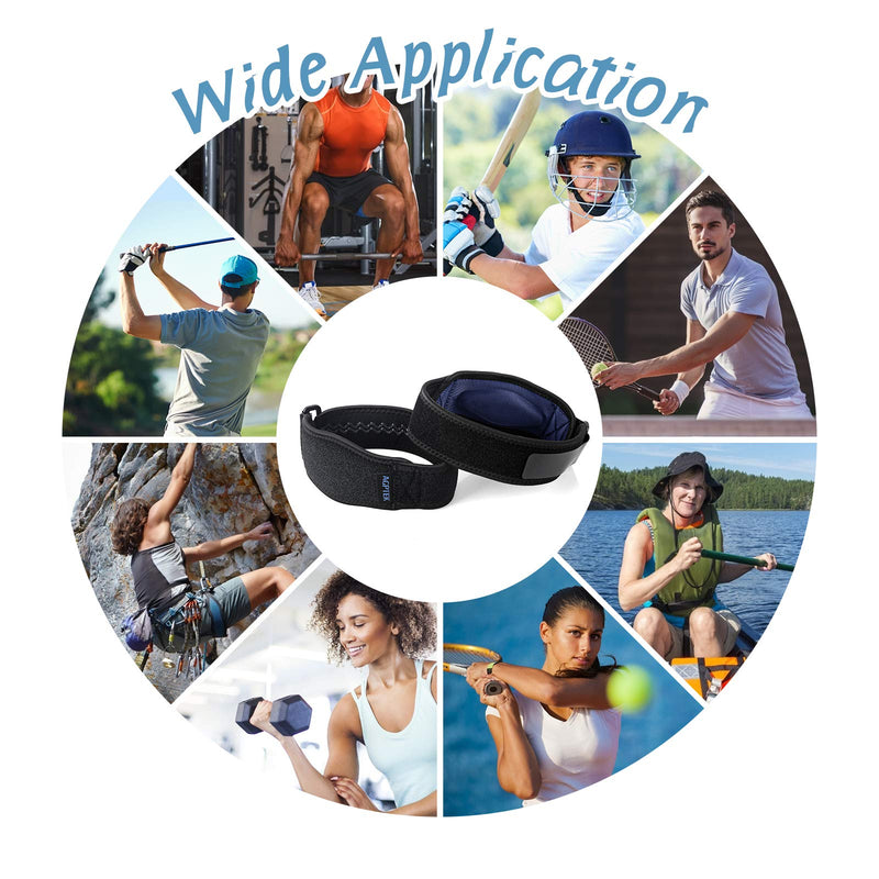 AGPTEK Elbow Brace for Tendonitis and Tennis Elbow 2 Pack, Tennis Golfers Elbow Support Arm Band Pain Relief Elbow Wrap Weightlifting Elbow Strap with Compression Pad for Men & Women, Grey Gray