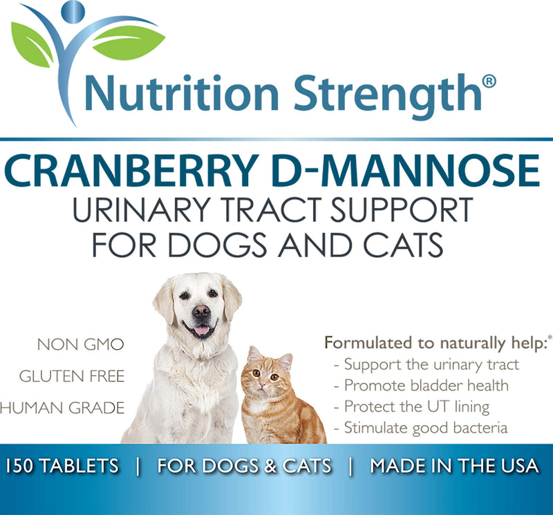Cranberry D-Mannose for Dogs, Support for UTI in Dogs, Urinary Tract + Immune Health Supplement, Support for Bladder Infection in Dogs, Cranberry for Dogs, 150 Chewable Tablets - PawsPlanet Australia