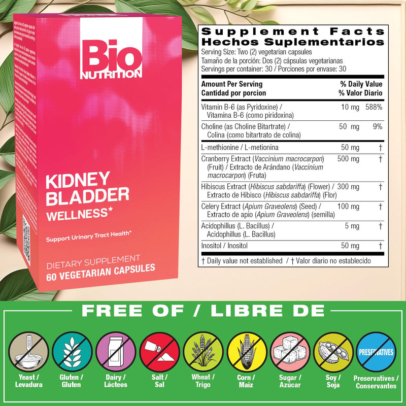 Bio Nutrition Kidney Bladder Wellness, 60 Vegetarian Capsules