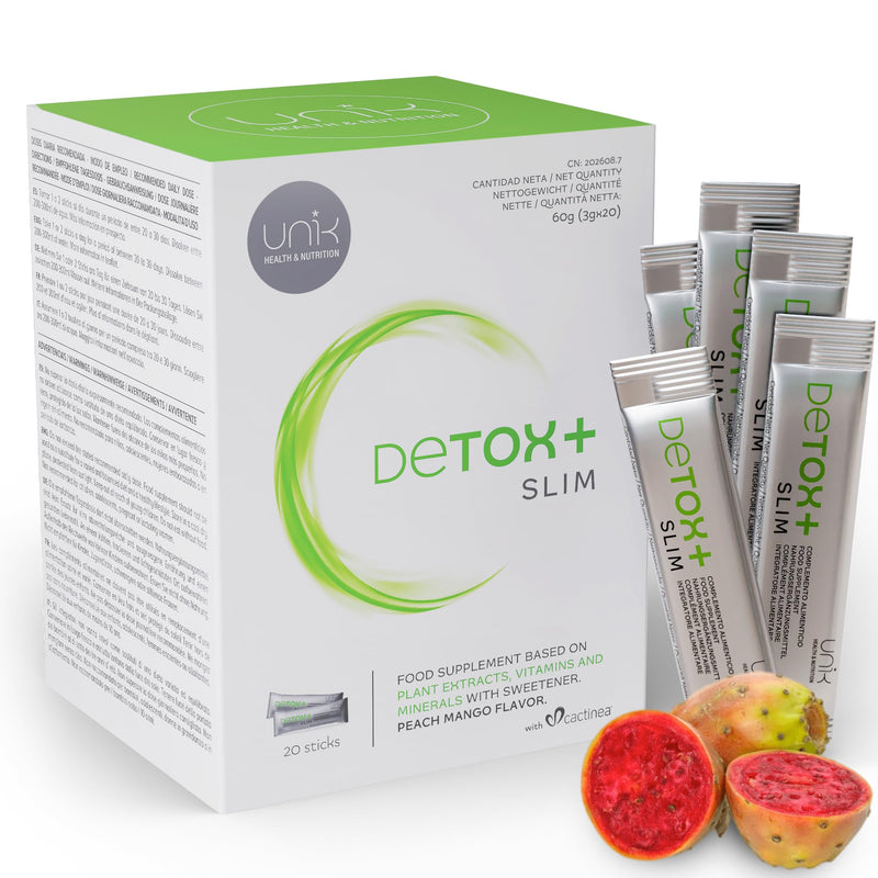 [Australia] - Green Helpers Detoxification Powder - Colon Treatment Liver Detoxification Test Winner with Milk Thistle + Cactinéa® + Artichoke + Green Tea + Ginger + Grape Seed - 20 Sticks Mango-Peach Flavor | Unik 