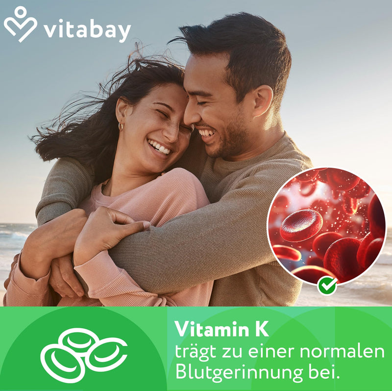 [Australia] - Vitabay Vitamin K2 High Dose 200 µg (mcg) - 240 Vitamin K2 Tablets Vegan & Laboratory Tested - MK-7 (Menaquinone-7) Made from Natural Ingredients in All-Trans Form - High Bioavailability 34 g (Pack of 1) Vit K2 200 µg 