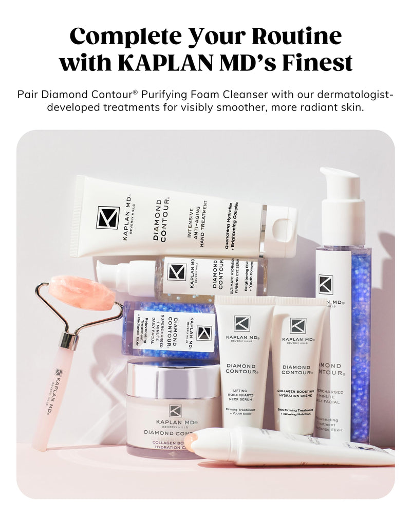 KAPLAN MD Purifying Foaming Cleanser, Diamond-Infused Gel Facial Wash | Salicylic Acid, Pro-Vitamin B5, Ginger Root, Alcohol-Free, Sensitive & All Skin Types
