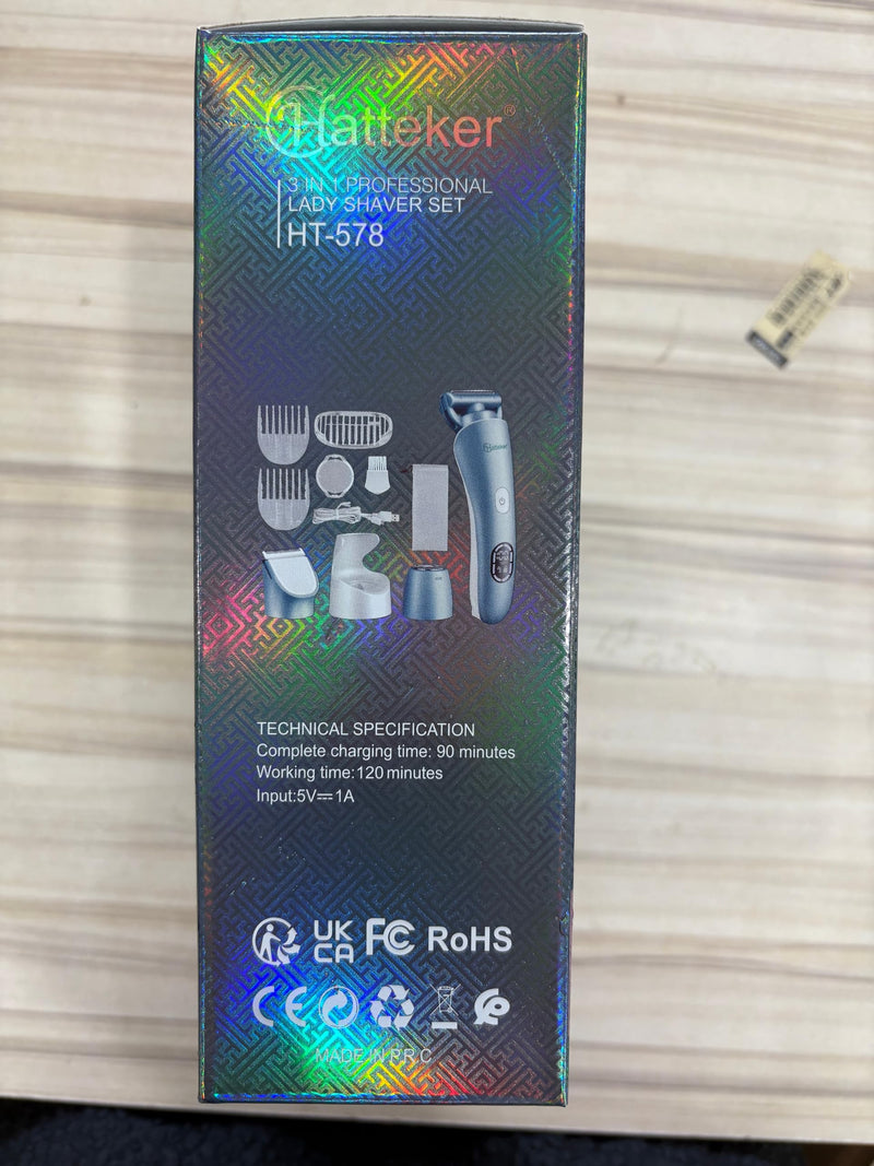 Hatteker Women's Electric Shaver Bikini Trimmer Hair Trimmer for Women Electric Razor for Legs Bikini Underarm Public Hairs Led Display IPX7 Waterproof Gift for Women (Blue) Blue