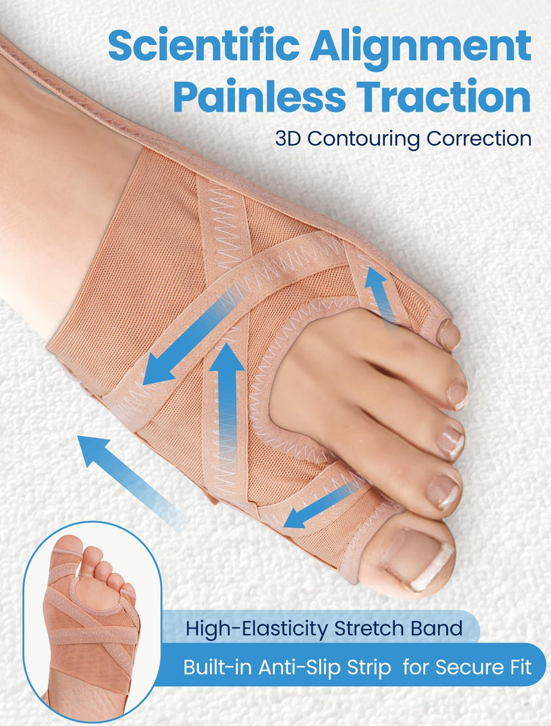 [Australia] - Bunion Corrector, Breathable Big Toe Straightener for Women and Men, Treatmedy Bunion Fix and Relief(1 Pair) Large 