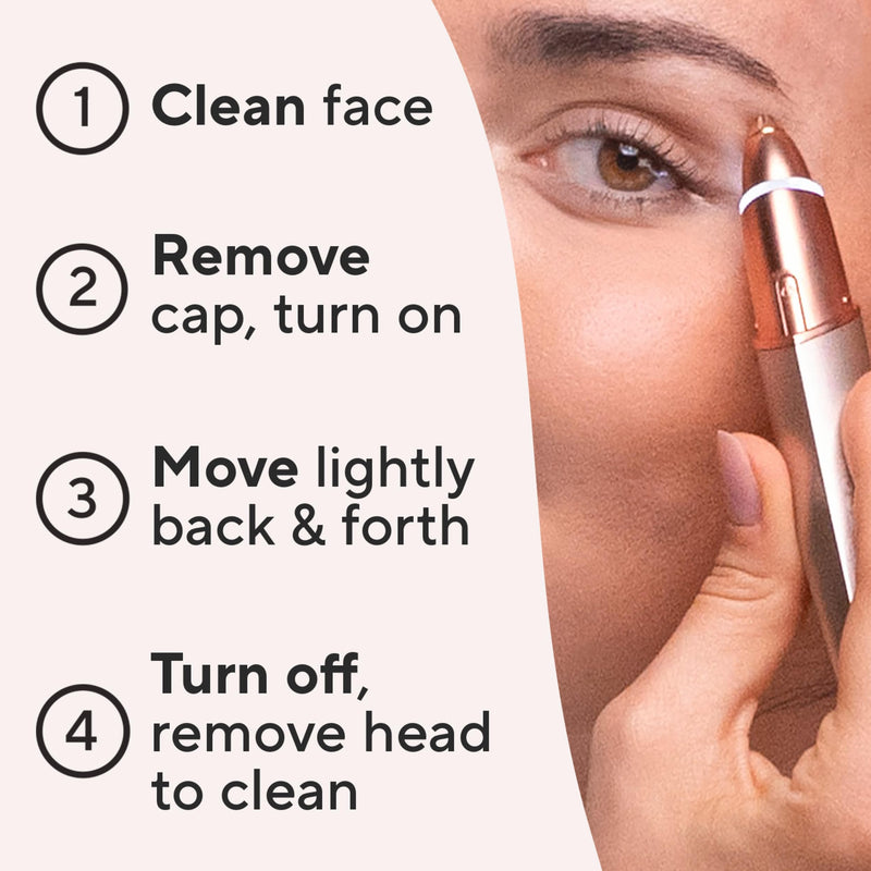 [Australia] - Finishing Touch Flawless Brows Eyebrow Hair Remover for Women, Electric Eyebrow Razor for Women with LED Light for Instant and Painless Hair Removal 