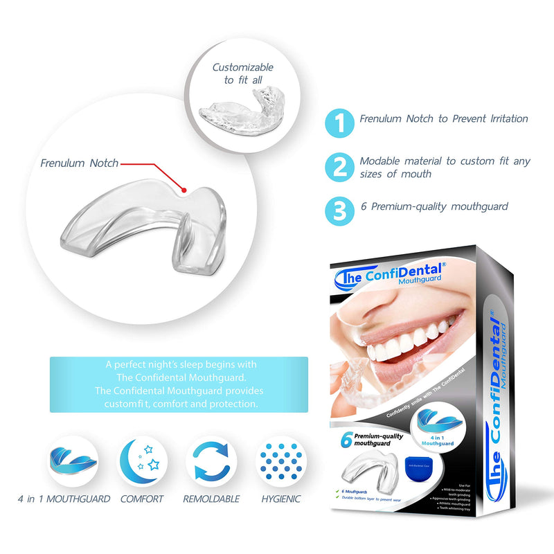 [Australia] - Pack of 6 Moldable Mouth Guard for Teeth Grinding Clenching Bruxism, Sport Athletic, Whitening Tray 7 Piece Set Old Black 