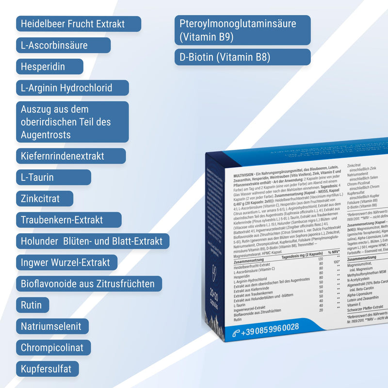 [Australia] - Multivision - for maintaining vision - 40 capsules - with lutein and zeaxanthin, ginger root, grape seed 