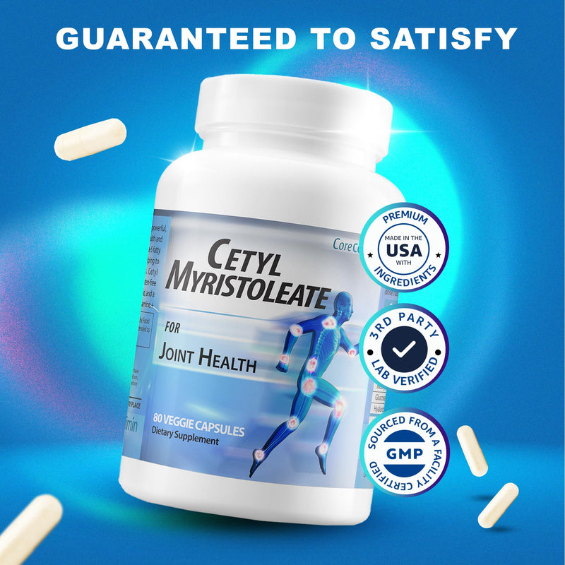 Cetyl Myristoleate Omega 5 Fatty Acid, 80 Capsules | Ultra Support for Relief from Joint Discomfort and Stiffness - Also Includes Glucosamine, MSM & Hyaluronic Acid 80 Count (Pack of 1)