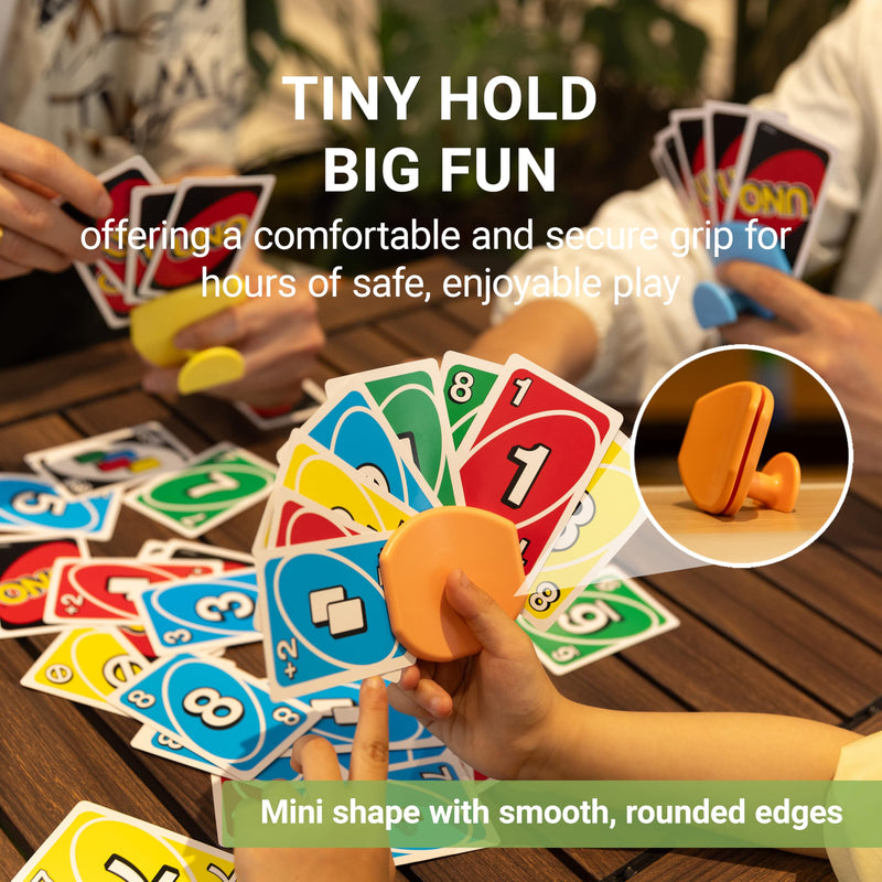 [Australia] - 4 Pack Playing Card Holders for Kids & Adults - Handheld/Tabletop Use/Drawstring Pouch, Perfect for Game Nights & Travel (4 Colors) 
