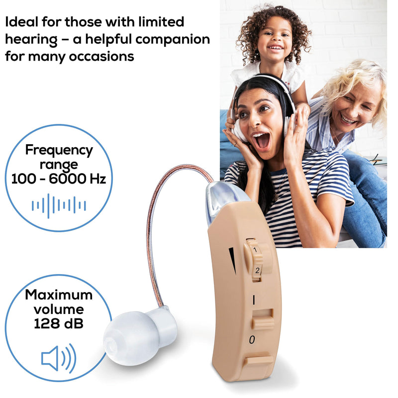 Beurer HA50 Hearing Amplifier | Amplifies the volume of sound for restricted hearing abilities | Barely visible behind the ear | Wide frequency range | Continuously variable volume