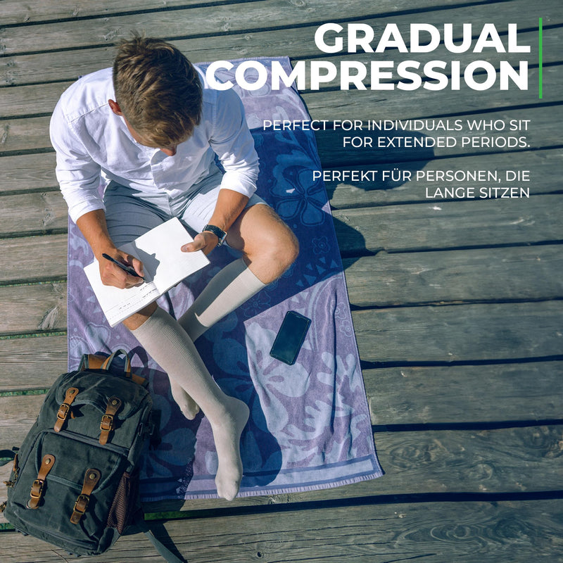 [Australia] - Medical compression stockings for men and women made from 60% organic cotton M (38-40) black 