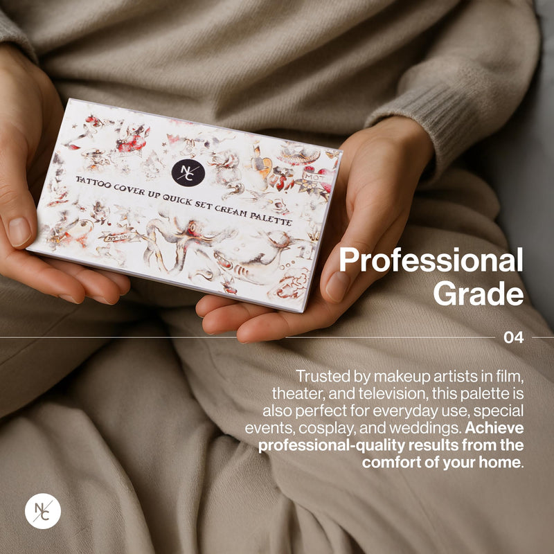 [Australia] - Narrative Cosmetics Tattoo Cover Up Makeup Palette | Quick-Set Waterproof Cream Concealer for Tattoos, Scars & Blemishes | Long-Lasting, Smudge-Proof Formula for All Skin Tones 