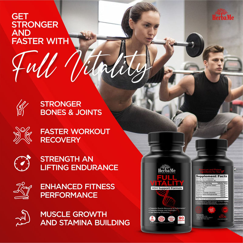 [Australia] - HGH Supplements for Men and Women, 90 Capsules - Naturally Supports Human Growth Hormone, Muscle Building, Muscle Growth Formula, Post Workout Recovery Amino Acid Blend with Colostrum Pills 