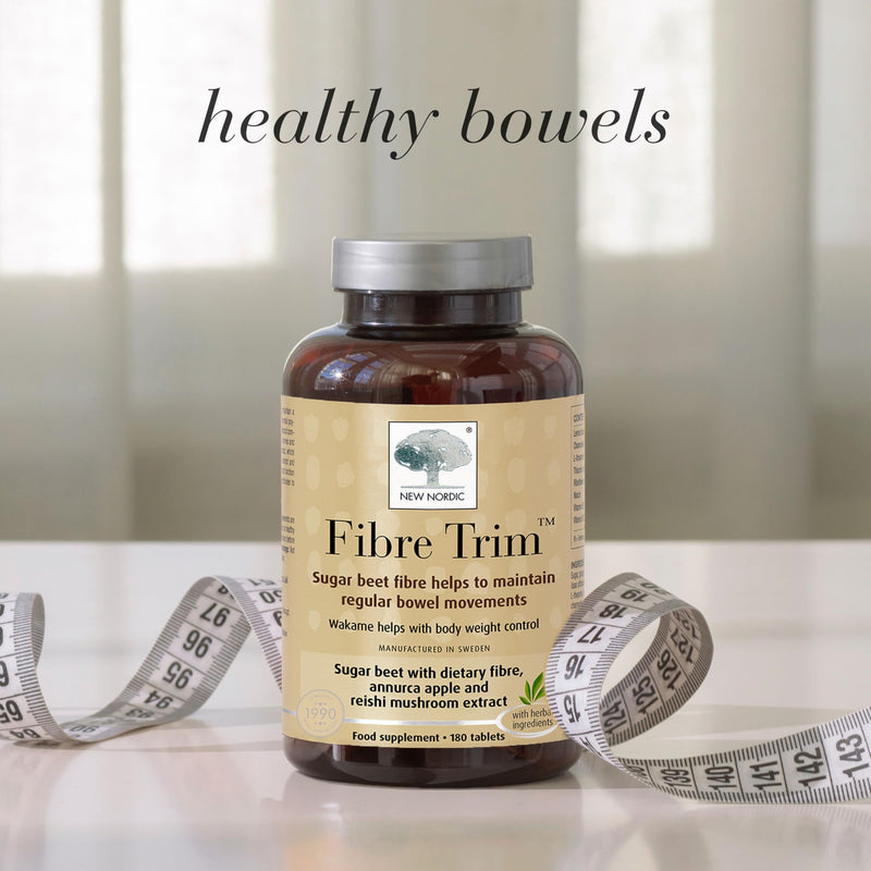New Nordic Fibre Trim Tablets, Digestive & Gut Support, Sugar Beet, Apple Extract, Vegan, 180 Tablets