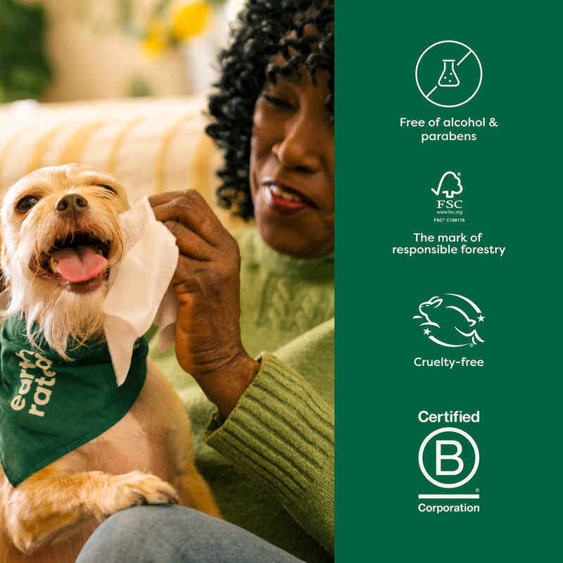 Earth Rated Ear Wipes & Grooming Wipes Bundle - Includes 70 Fragrance-Free Pet Ear Wipes and 100 Lavender-Scented Grooming Wipes. - PawsPlanet Australia