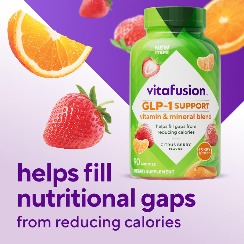 Vitafusion GLP1 Gummy Supplement | 90 Multivitamin Gummies | for Adult Women & Men | Vitamin & Mineral Blend | Citrus Berry Flavor | Gluten and Dairy-Free Supplement