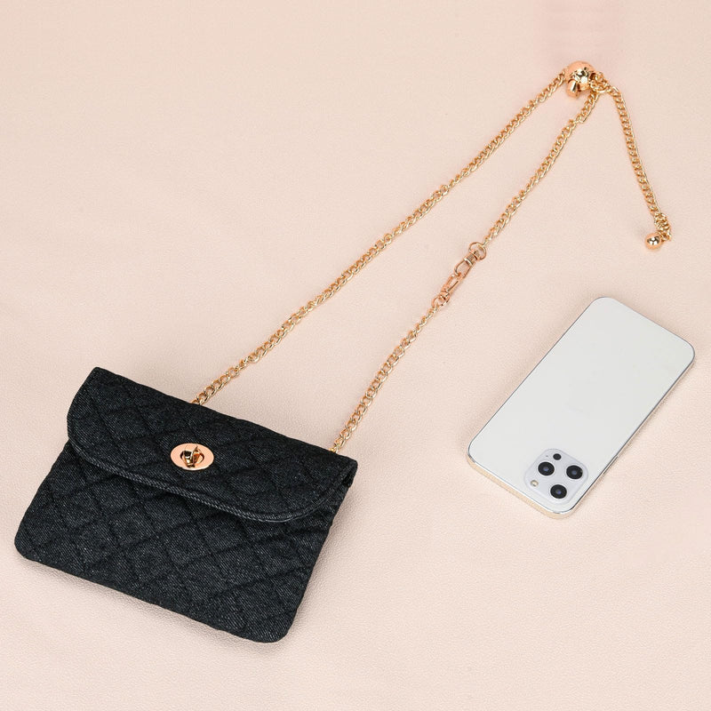 Black fanny pack for women, black belt bag,Designer Checkered crossbody purse，fanny pack crossbody.