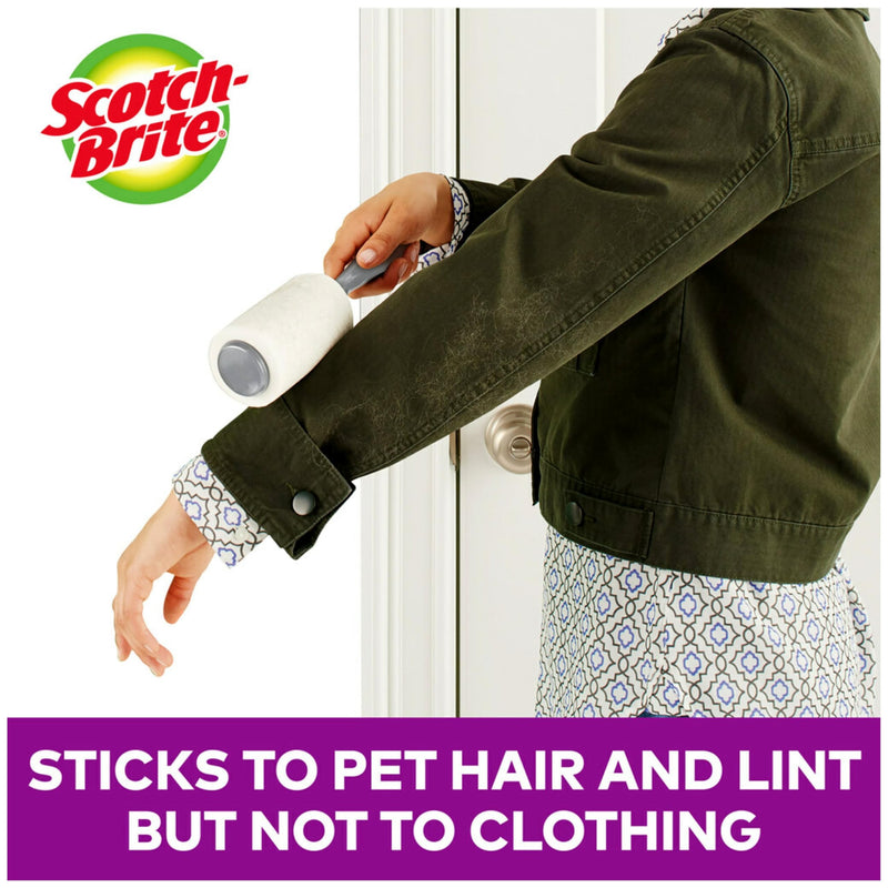 [Australia] - Scotch-Brite Pet Extra Sticky Lint Rollers, 4 Rollers, 48 Sheets Per Roller, 192 Sheets Total 4 Rollers, 192 Sheets 