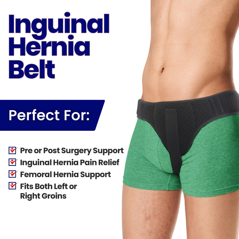 [Australia] - Hernia Belt for Men Inguinal Hernia Support | Groin or Lower Abdominal Hernia Truss Hernia Belts for Women or Mens Inguinal Hernias Support Belt | With Pressure Pad Fits Left or Right Groins (MEDIUM) Medium 