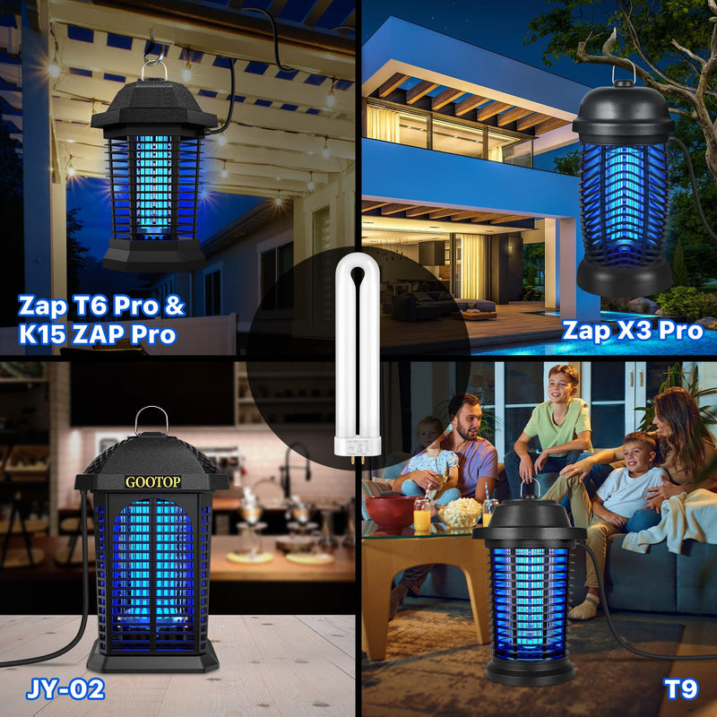 [Australia] - GOOTOP Replacement Bulb for Zap T6 Pro, K15, T9,X3,JY-02 Bug Zapper, 15W, 4-Pin Base, U-Tube Bulb Twin Tube Bulb 