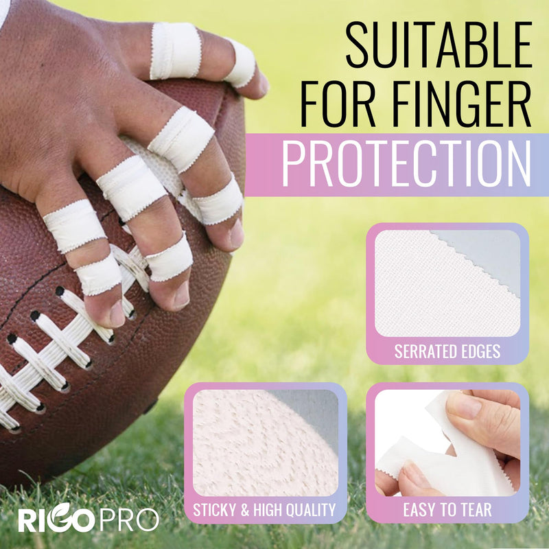 6 Pack White Athletic Tape 1.5 Inches x 15 Yards - 270 ft - Easy Tear, Rigid, No Residue. Sports Medicine - Athletes, Medical, Therapy, Athletic Trainers: Ankles Wrists Fingers, Zinc Oxide Adhesive