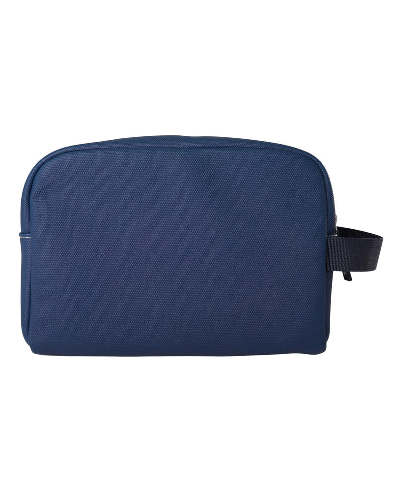 Lands' End Woven Dopp Kit for Men | Solid Toiletry Bag with Top Zip and Front Pocket (Navy) Navy
