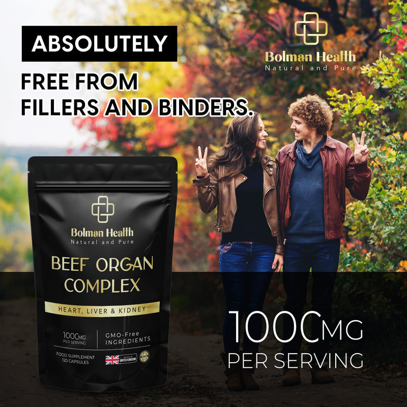 Beef Organ Complex Capsules | Grass-Fed Liver, Heart & Kidney | Freeze-Dried Organ Supplement | Supports Energy, Metabolism, Immunity & Vitality | 120 Capsules | Non-GMO | Gluten-Free 120 count (Pack of 1)