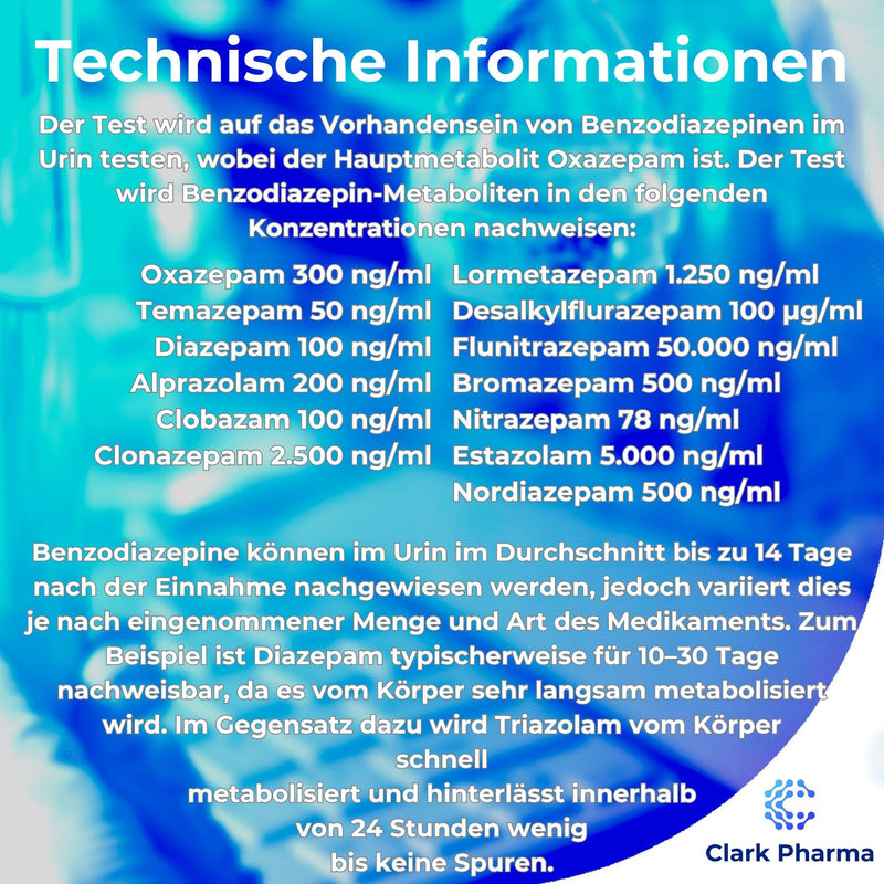 [Australia] - 20 x Benzodiazepine Drug Test Strips | Tests urine for benzodiazepines | Rapid test kit for benzo downers 
