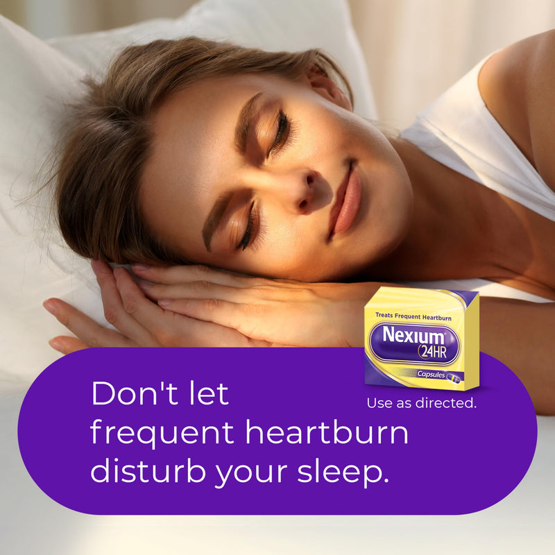 [Australia] - Nexium 24HR Acid Reducer Heartburn Relief Capsules for All-Day and All-Night Protection from Frequent Heartburn, Heartburn Medicine with Esomeprazole Magnesium - 42 Count 