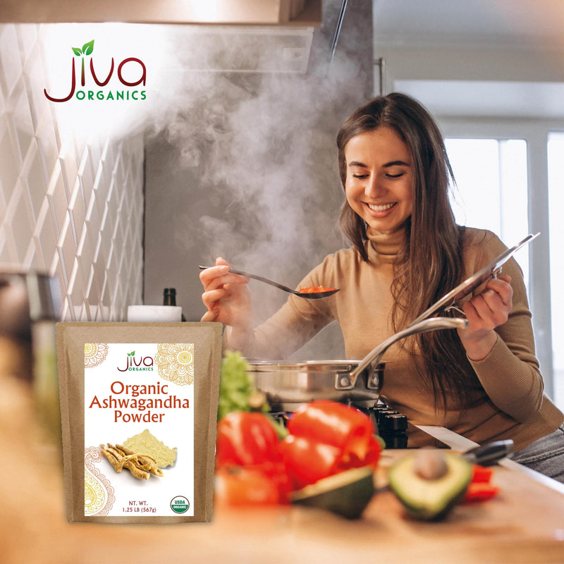 [Australia] - Jiva Organics Ashwagandha Root Powder 1.25 Pound (20oz) - Raw, Pure, NON-GMO, Lab Tested 