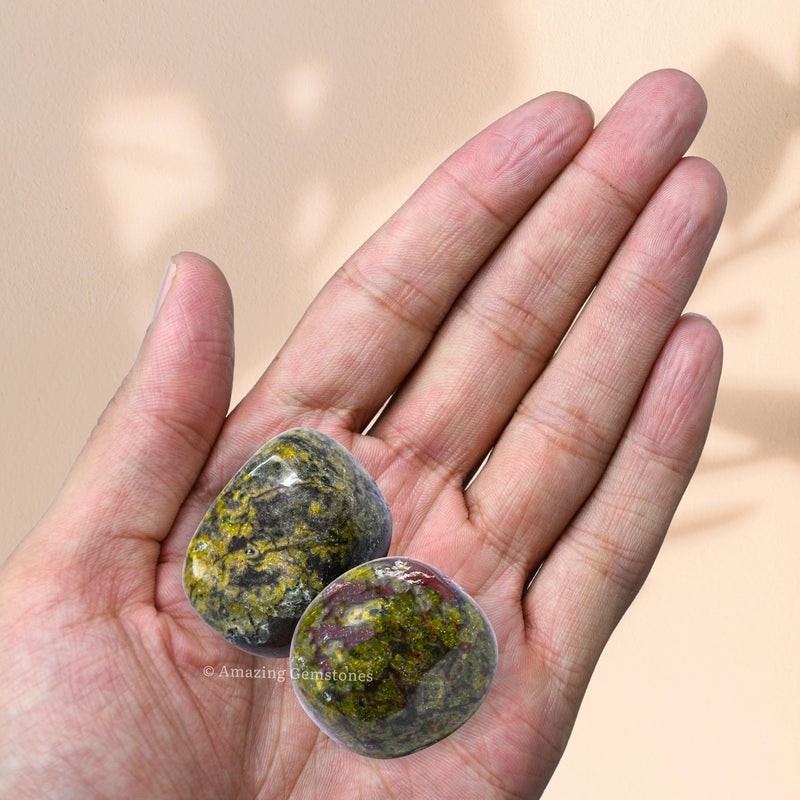 [Australia] - Amazing Gemstone Dragon Bloodstone Crystals and Healing Stones Tumbled - 1 oz Dragon Bloodstone Stone, Healing Stones for Energy Balance, Stress Relief - Premium Polished Gems Rocks for Meditation 1 Ounce 